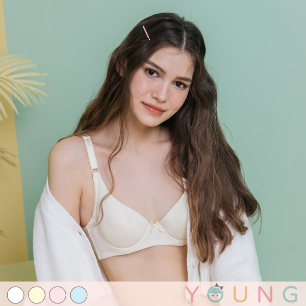 彩虹棉花糖。素面透氣軟鋼圈少女內衣 A.B.C罩