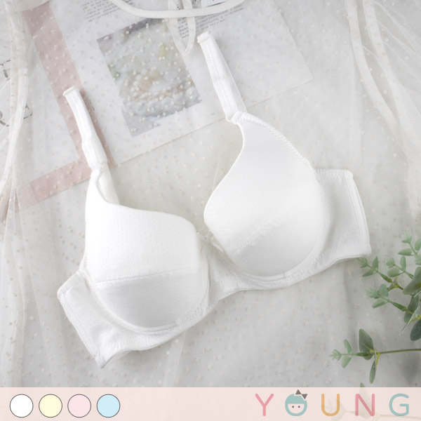 彩虹棉花糖。素面透氣軟鋼圈少女內衣 A.B.C罩